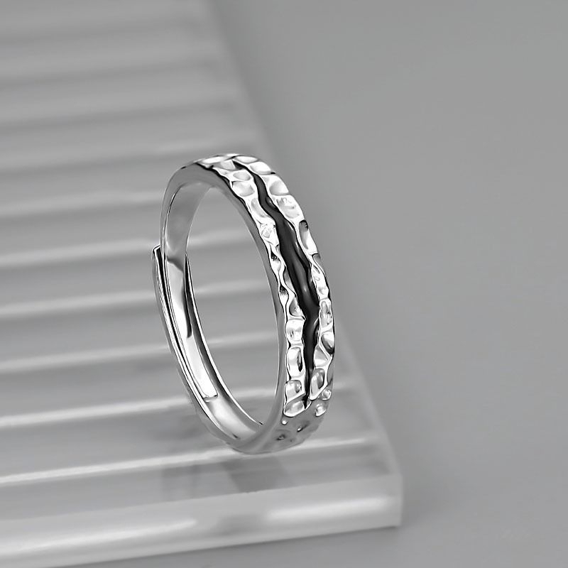 Cincin The Abyss Ring Cuprum Perak Silver 925 Hitam Pria Cowok Anti Karat Adjustable Aesthetic Keren