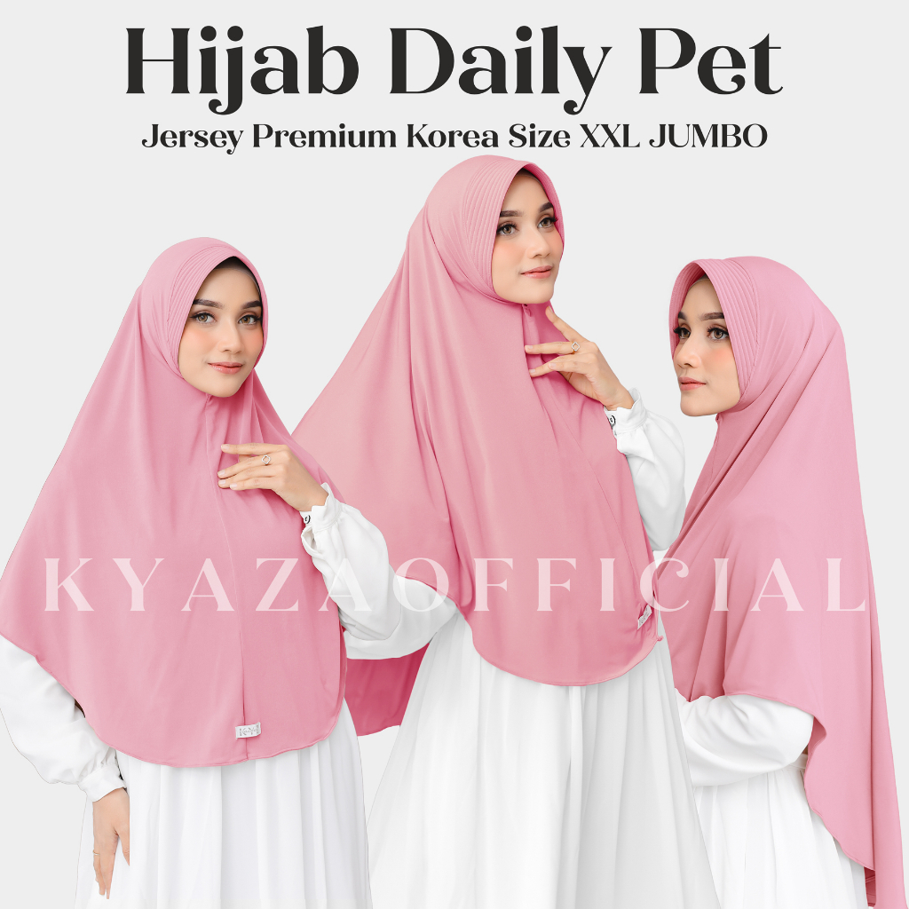 𝐊𝐘𝐀𝐙𝐀 - Hijab Instant Super Jumbo Pet Antem, Bergo Pet Jumbo, Hijab Pet Jersey, Hijab Pet Ukuran XXL