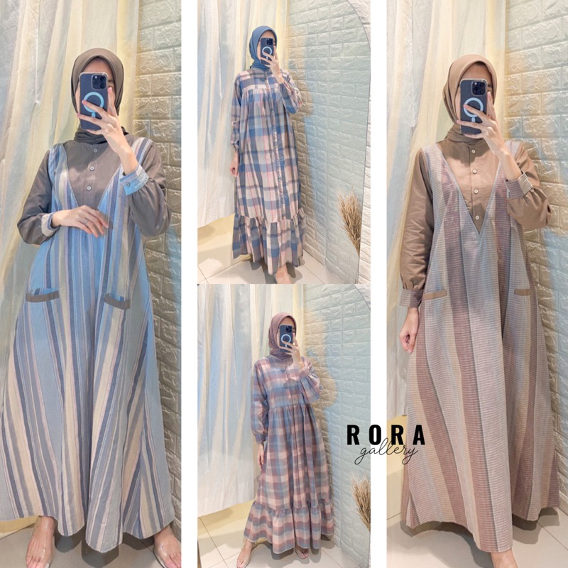 [TERMURAH] Athayaa DRESS GAMIS TRISET ORIGINAL ATHAYA TERBARU KATUN PREMIUM GAMIS WANITA | Rora Gall