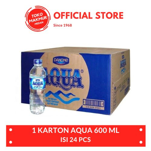 

1 KARTON AQUA 600 ML ISI 24 PCS