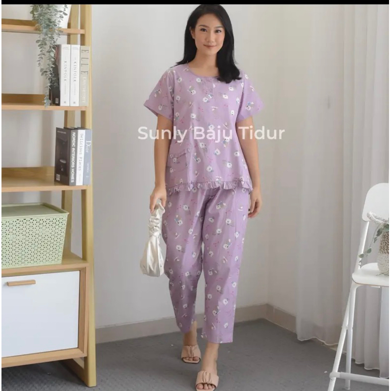 SUNLY CELANA PANJANG BERLENGAN UK 20 , BAJU TIDUR SUNLY