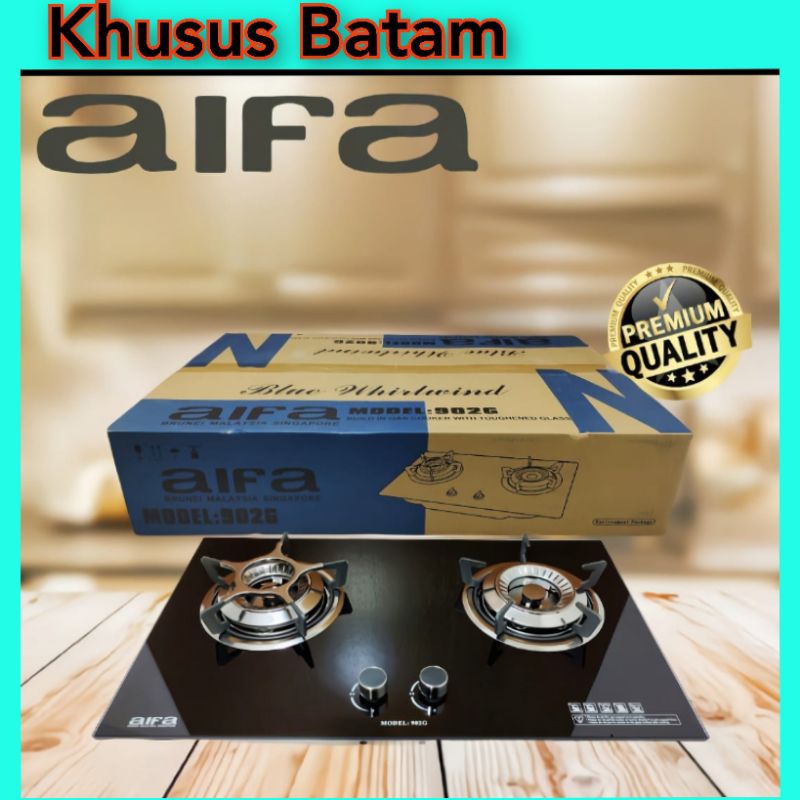 AIFA 902G KOMPOR GAS TANAM/KOMPOS TANAM 2TUNGKU (KHUSUS BATAM)