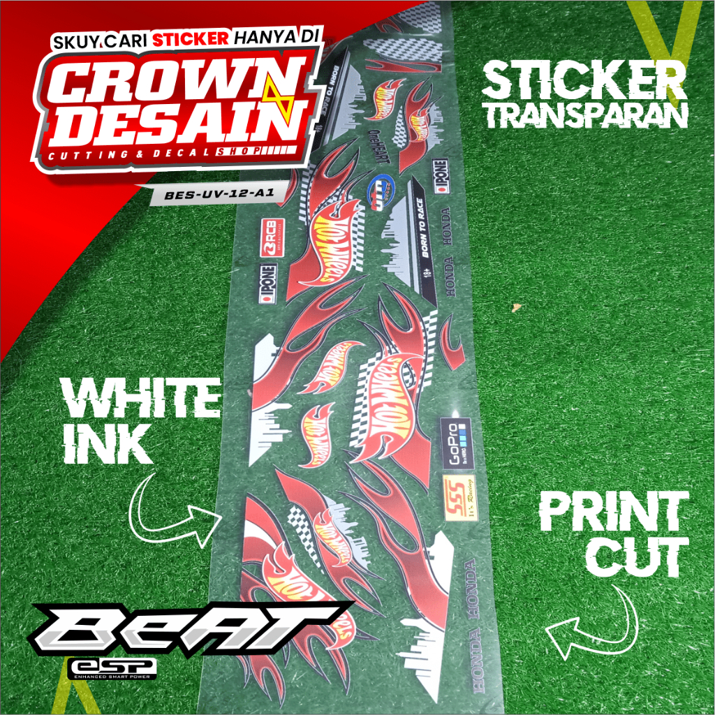 Striping Stiker Beat ESP/Street ESP Variasi Transparan HotWheels - Stiker Lis Beat Street ESP Beat E