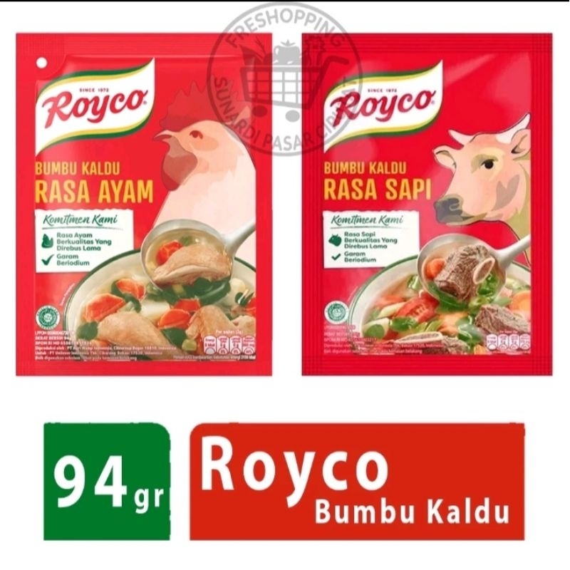 

Royco kaldu sapi / ayam 94 gr bumbu penyedap rasa