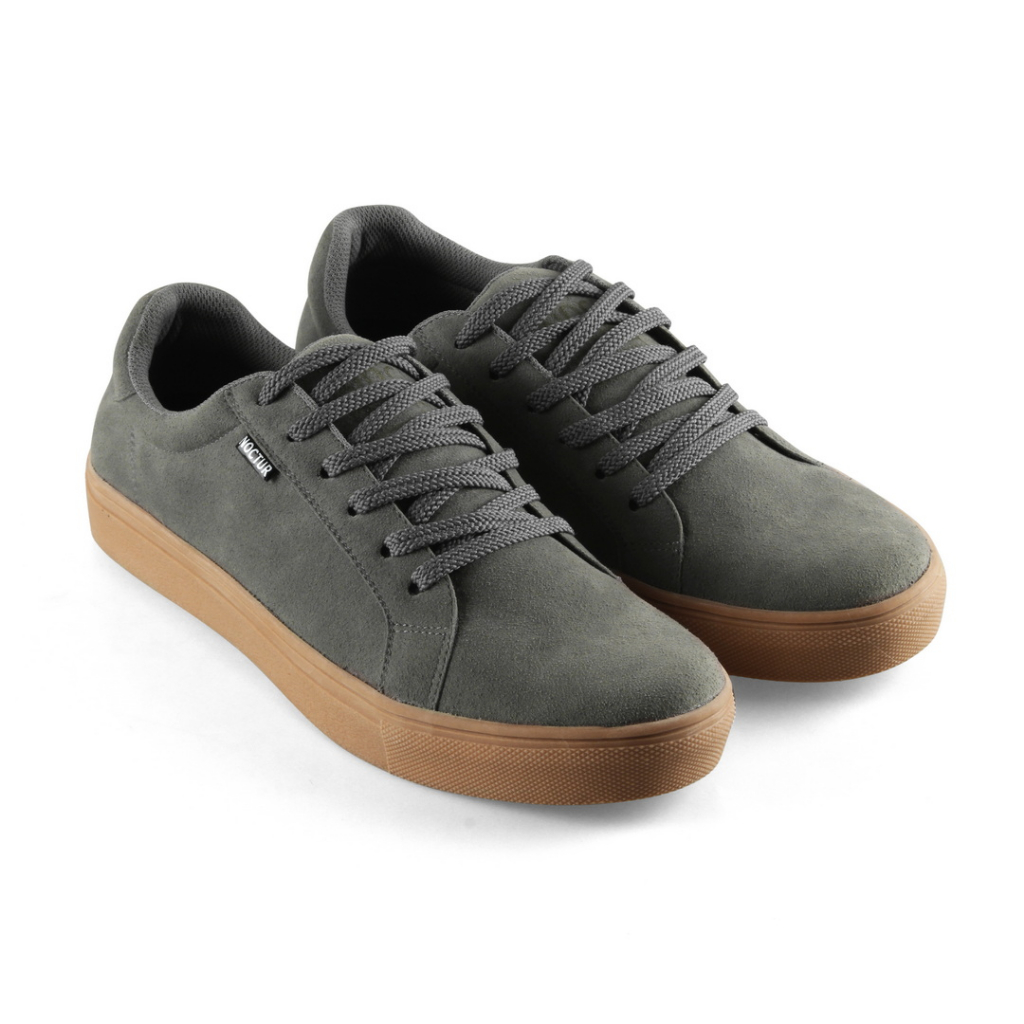 NOCTUR - Sneakers Pria Abu Kulit Suede N-500