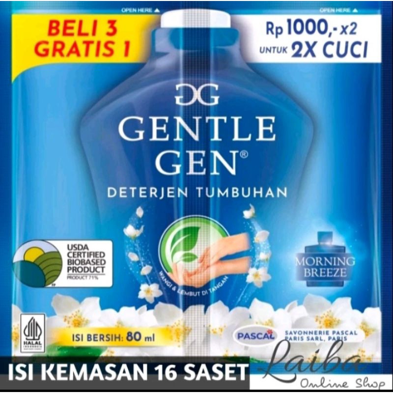 gentlegen sabun cair cuci baju by mayora 80 ml 16 sachet