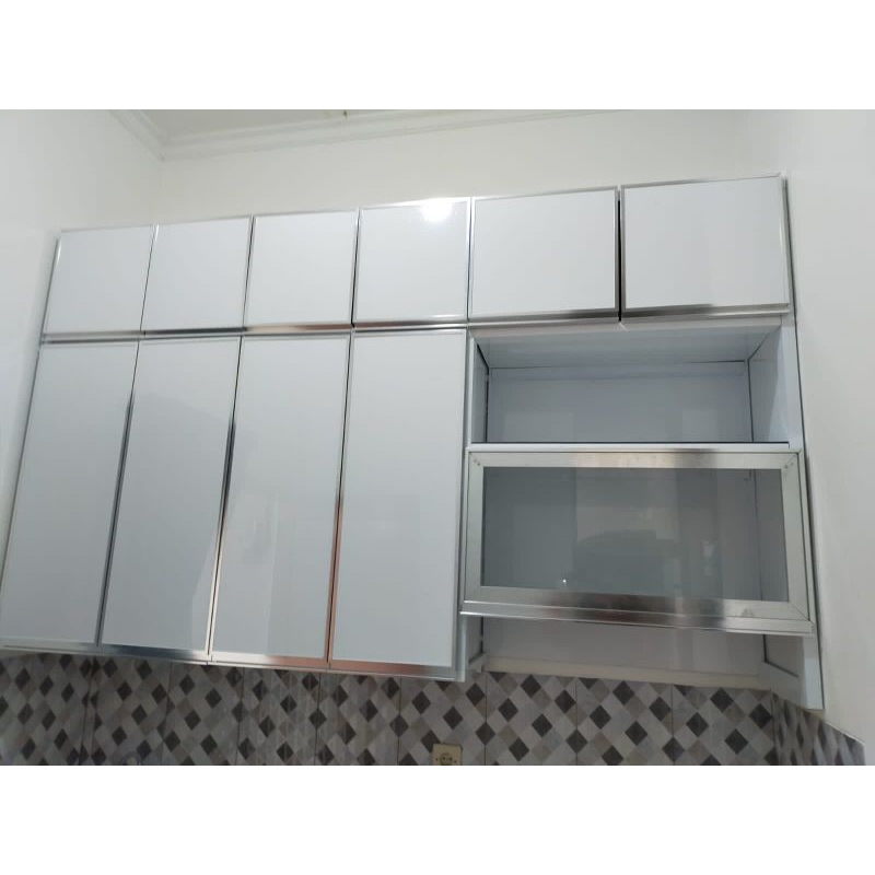 lemari dapur full aluminium dengan design modern