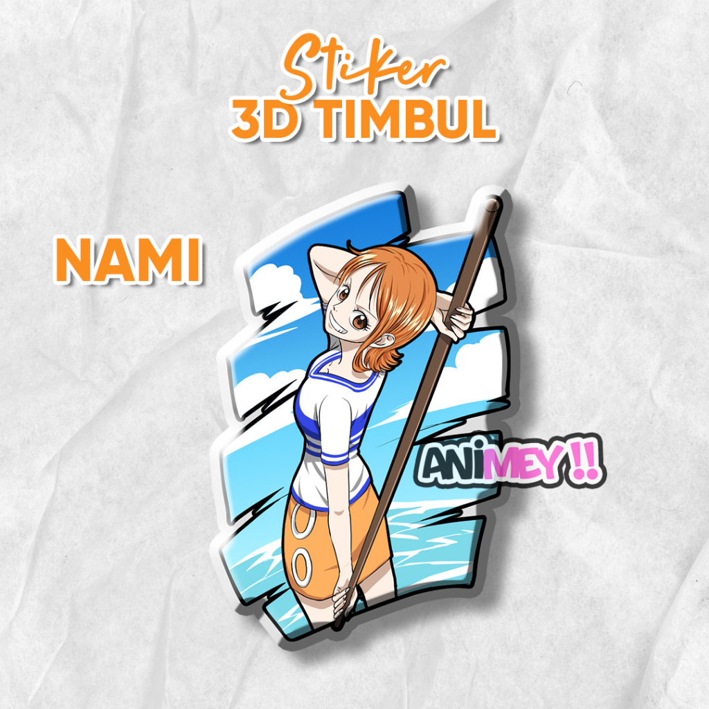 

Stiker Emblem 3D Timbul Nami One Piece / Stiker Anime Resin