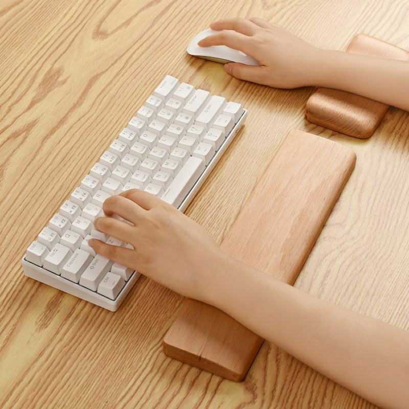 Wooden wrist rest for keyboard Sandaran tangan keyboard kayu Jati Belanda | Tatakan keyboard kayu | 