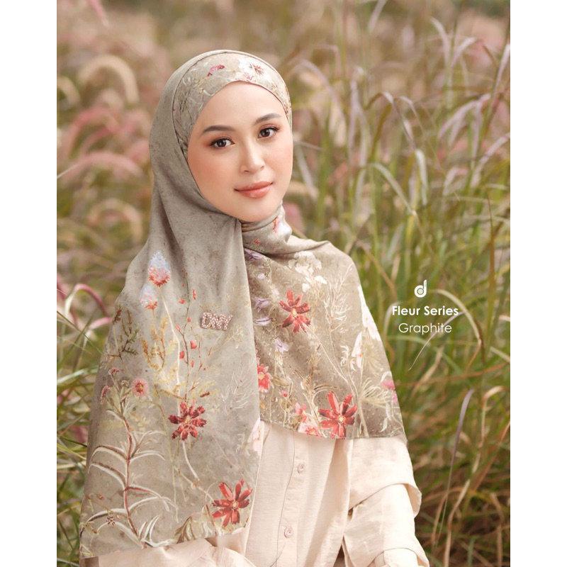 Kerudung deenay motif terbaru fleur series - kerudung deenay original