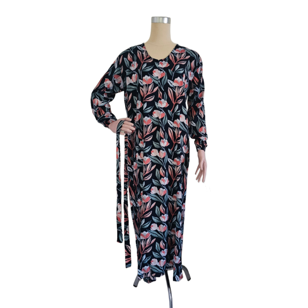 Homewear S1 Navy bunga, Daster kekinian, Daster Lengan panjang, Daster panjang, Rayon premium