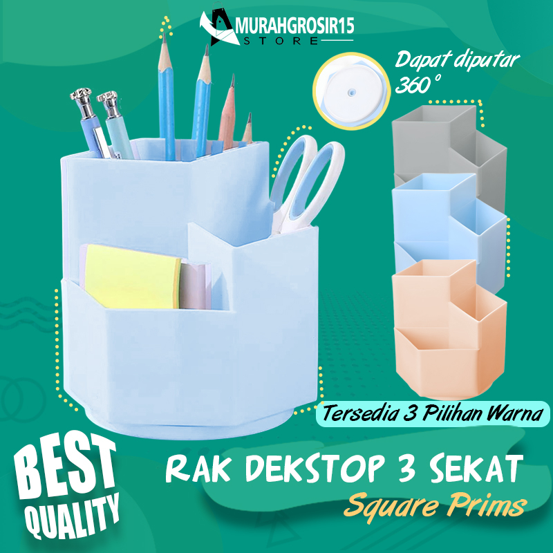 

Desktop Organizer Tempat Alat Tulis 3 Ruang