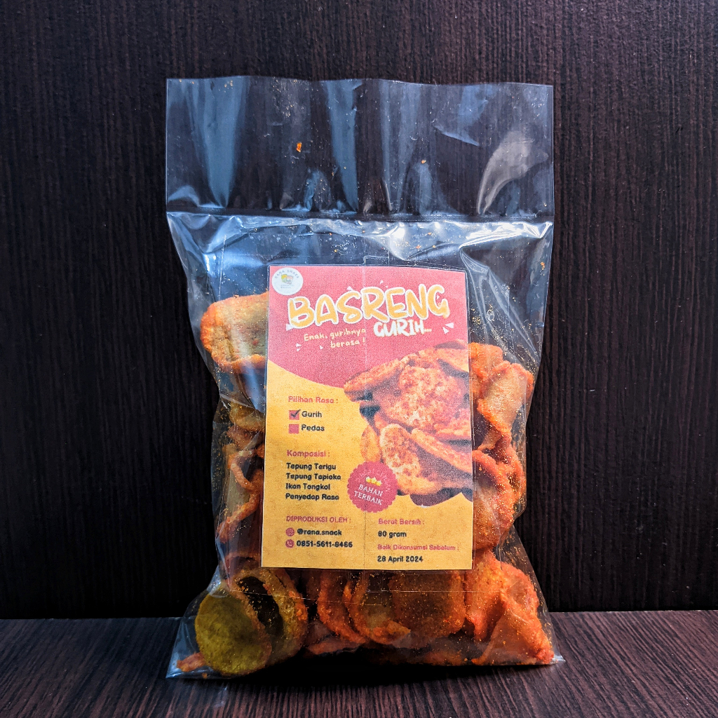 

Rana Snack Basreng Pedas Gurih Super Ikan Tongkol 80 Gram