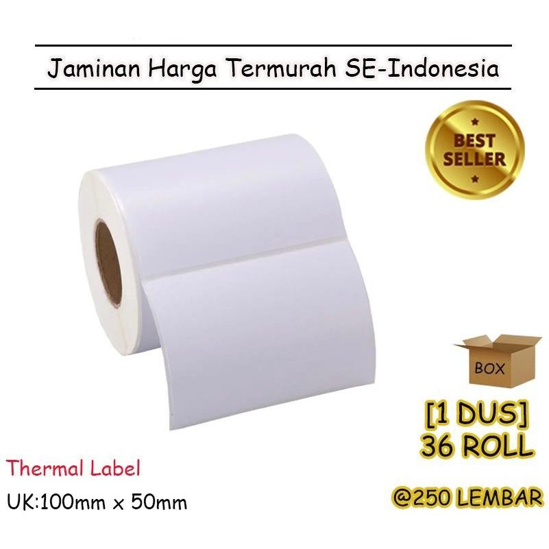 

KERTAS RESI LABEL THERMAL BARCODE 100x50 mm (250 Pcs) - BOX