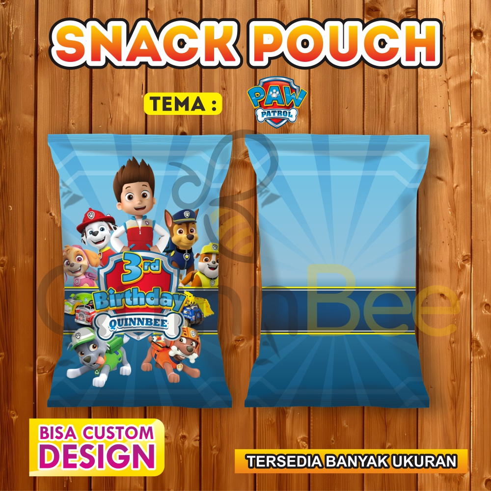 

Snack Pouch Jumbo|Pouch Ultah|Kemasan Snack Ulang Tahun|Birthday Snack Pouch (Gratis Design) - PAW PATROL - RUBBLE - CHASE - SKY