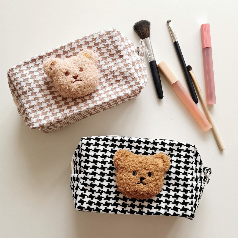 Favorile.id | Pouch Make Up / Tempat Penyimpanan MakeUp / Kotak Pensil Anak Motif Bear