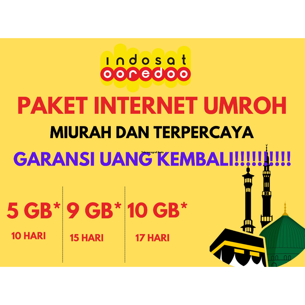 PAKET INTERNET UMRAH DAN HAJI INDOSAT MURAH GARANSI UANG KEMBALI / KUOTA INTERNET INDOSAT HAJI DAN U