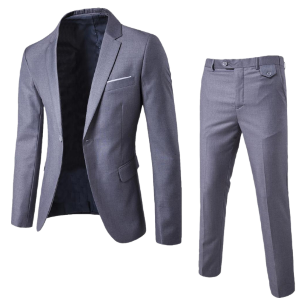 SETELAN JAS FORMAL 2IN1 JAS PENGANTIN  JAS WEDDING JAS BLAZER PRIA ABU