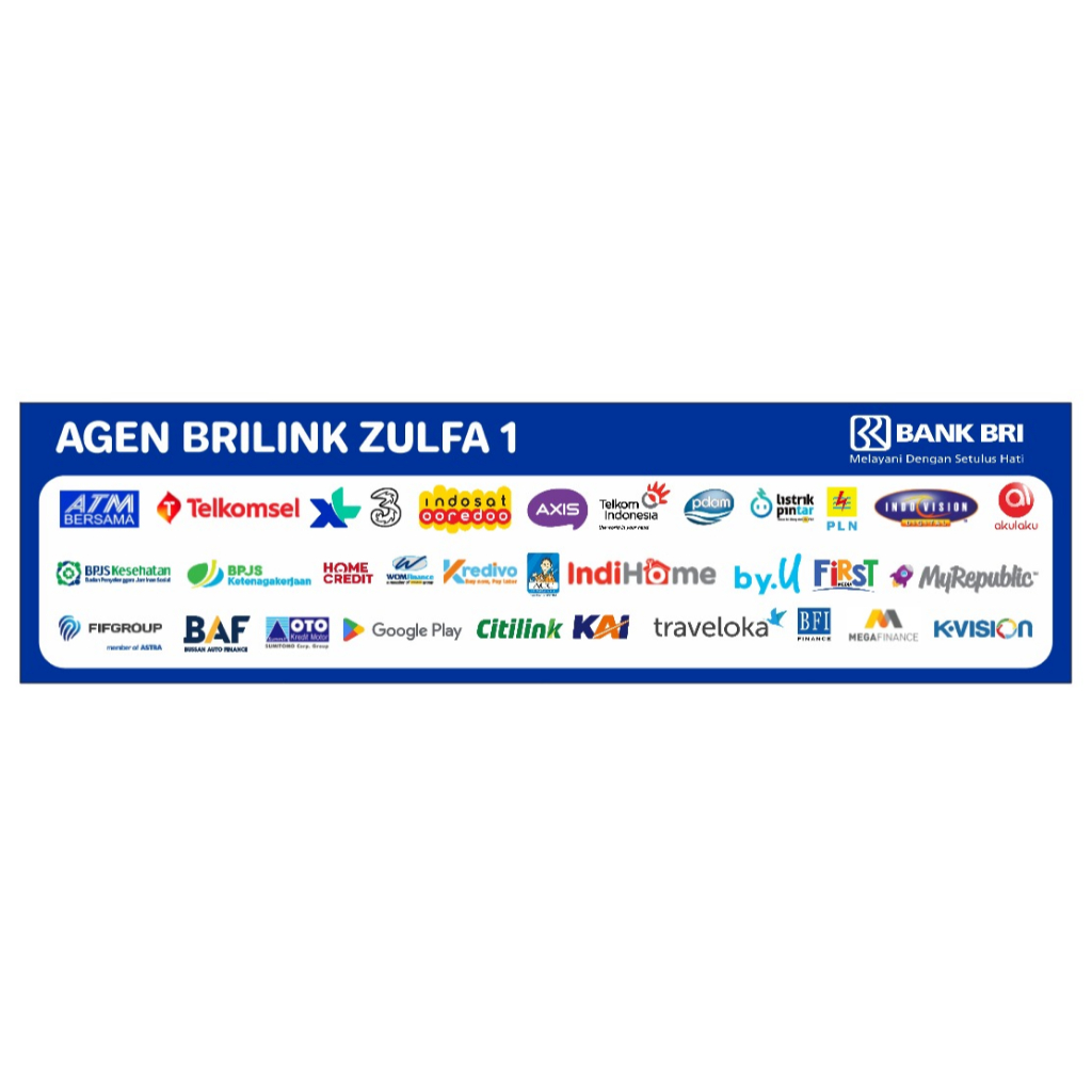 STIKER VINYL HIASAN AGEN BRILINK MULTI PAYMENT ( CUSTOM NAMA KONTER )