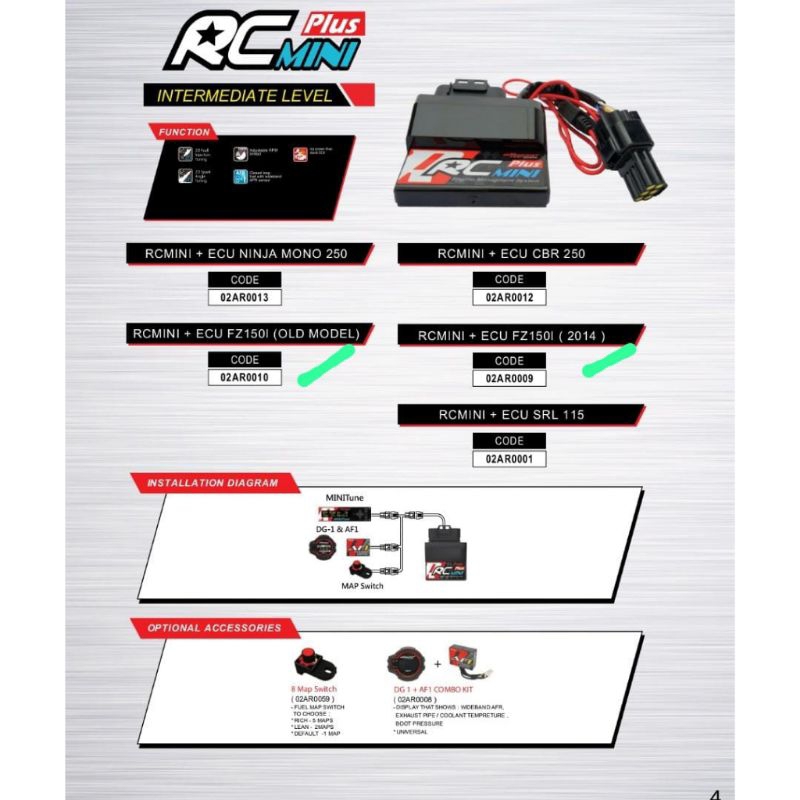 ARACER/ARRACER ECU UNTUK VIXION OLD & NEW/ ELECTRONIC CONTROL UNIT (ECU) RC MINI PLUS UNTUK MOTOR YA