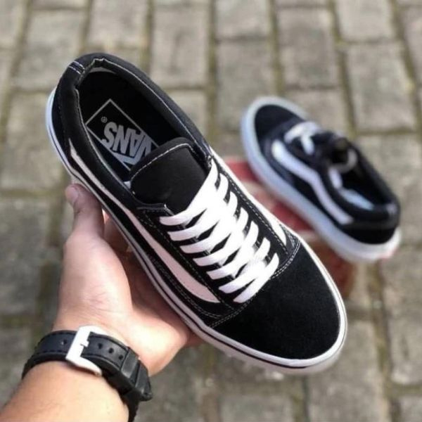 Sepatu Skate Pria Wanita Oldskool Off Waffle Plain Hitam Putih Dan Hitam Polos Sepatu Fashion Remaja