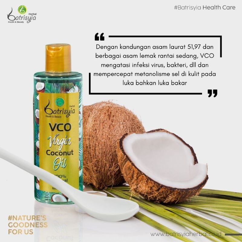 Vco virgin coconut oil Batrisyia herbal minyak kelapa murni untuk diet ketofastosis  obat TBC Wasir 