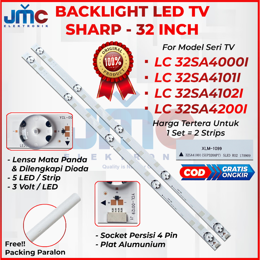 BACKLIGHT TV LED SHARP 32 INCH LC 32SA4101I 32SA4000I 32SA4200I 32SA4102I 32LE4500I 32SA4101 32SA400