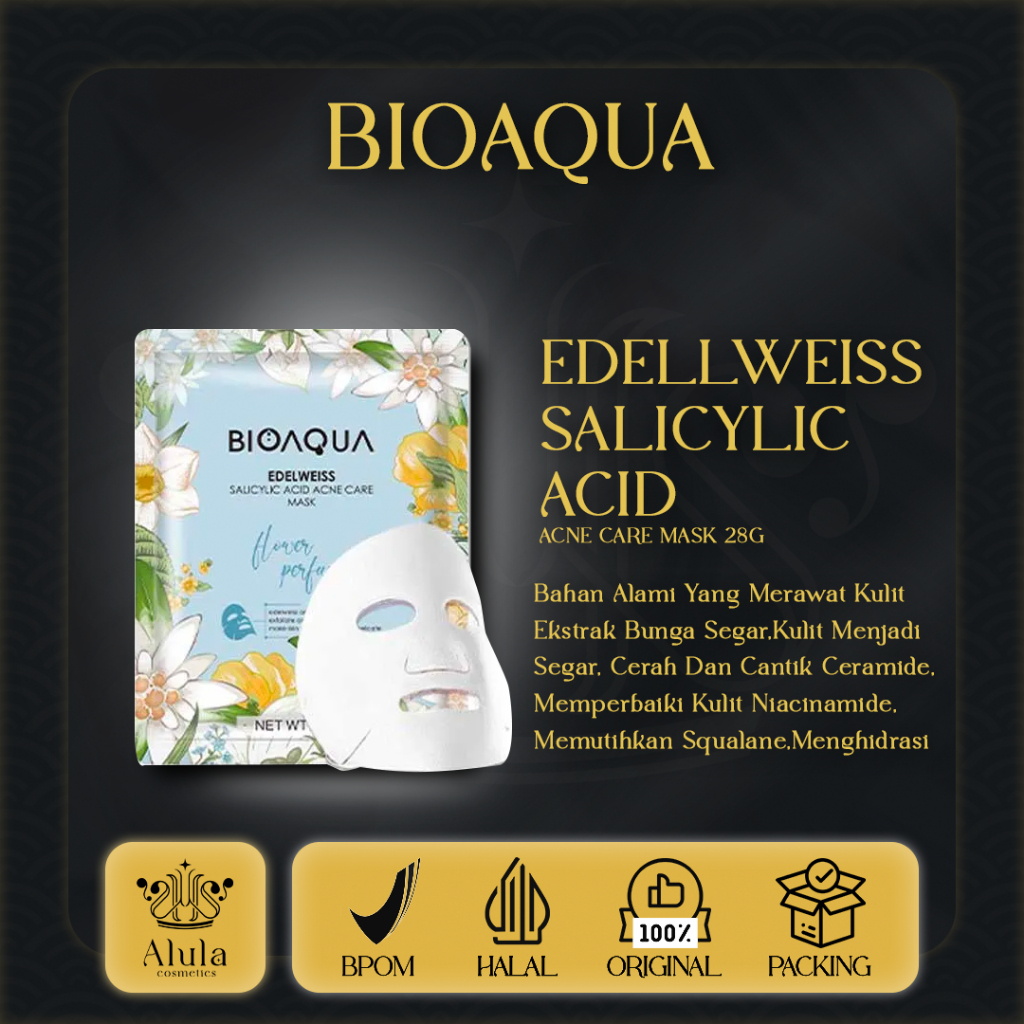 Bioaqua Edelweiss Salicylic Acid Acne Care Mask 28g | Masker Wajah