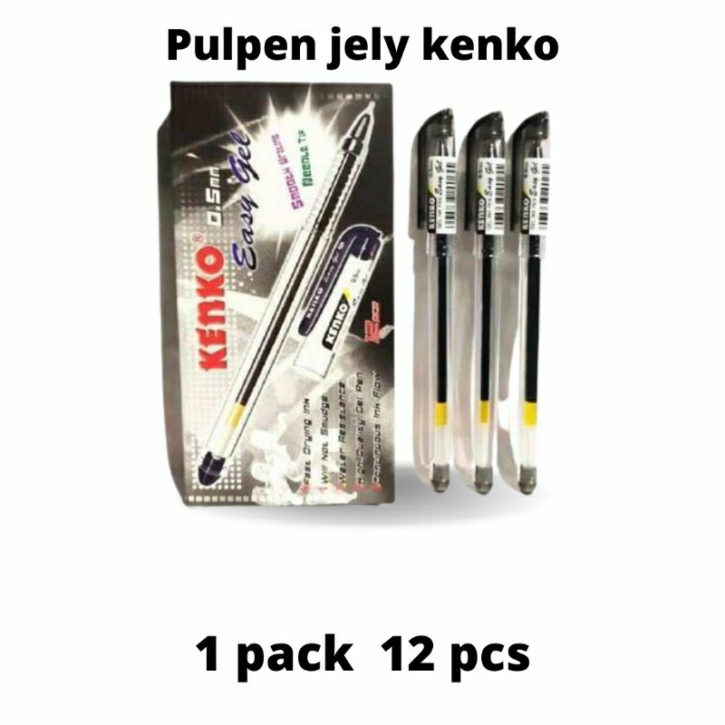 

pulpen jely kenko 0.5 mm/ bolpoint jel kenko 0.5 mm pena jely kenko hitam biru