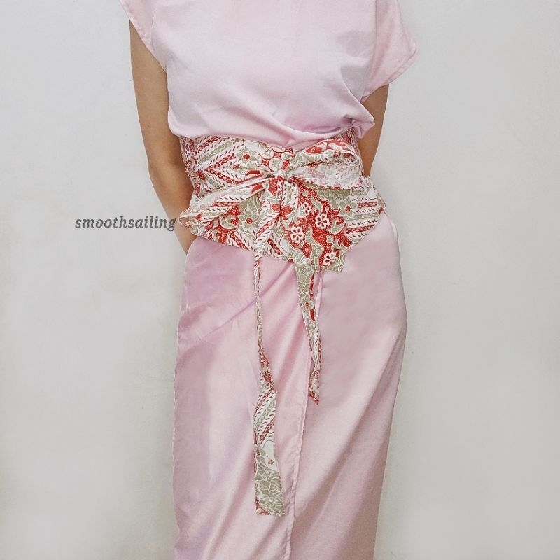 Obi Belt Batik Elastis Dusty - Pink