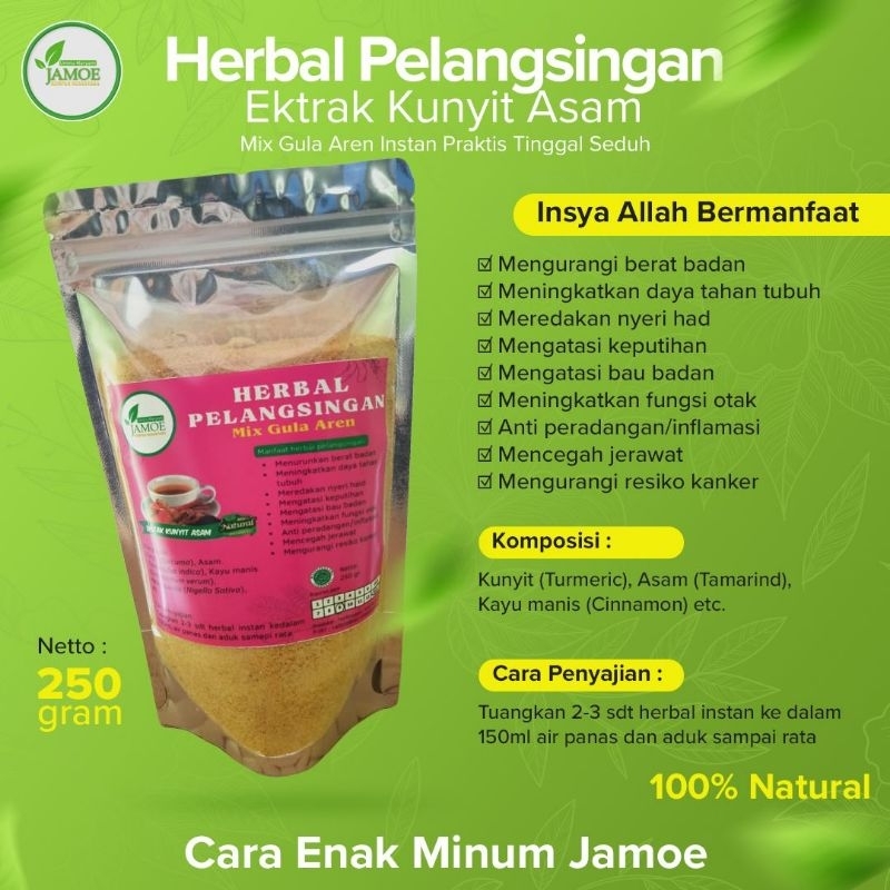 

HERBAL PELANGSINGAN/EKSTRAK KUNYIT ASAM MIX GULA AREN INSTAN