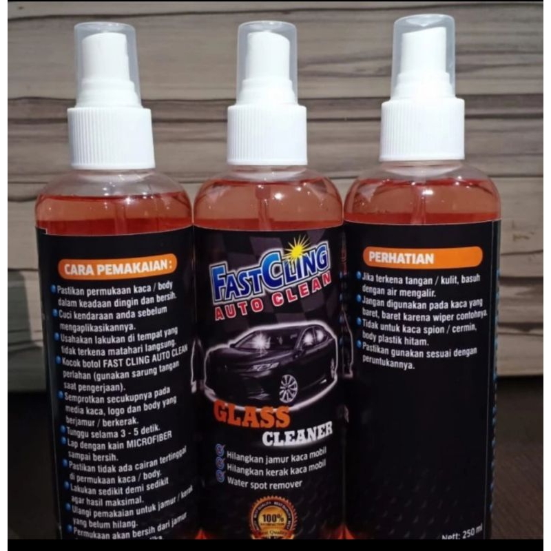 PEMBERSIH KERAK, JAMUR KACA DAN BODY MOBIL FAST CLING AUTO CLEAN 250 ML