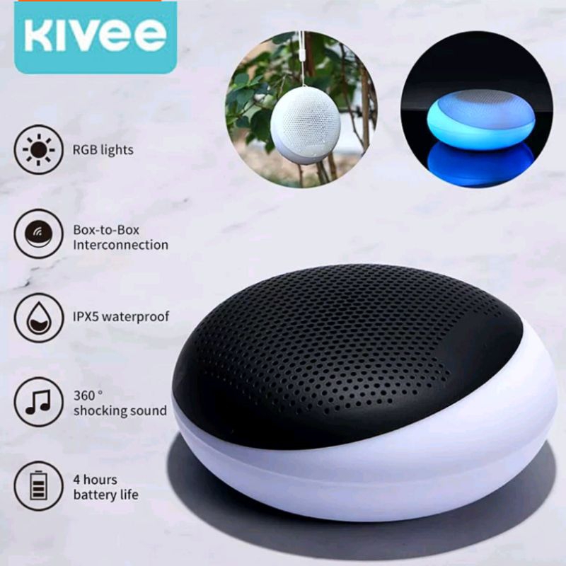 Speaker Bluetooth KIVEE MW09 Surround Bass Colorfull Light