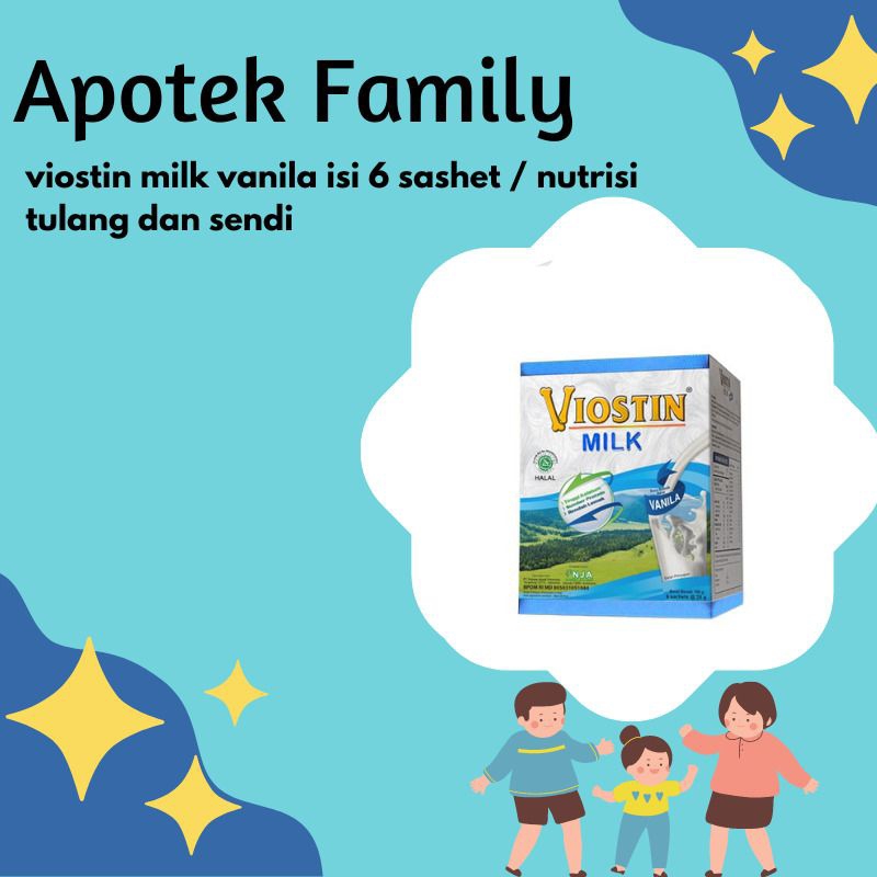 VIOSTIN MILK VANILLA ISI 6 SACHET / NUTRISI TULANG DAN SENDI