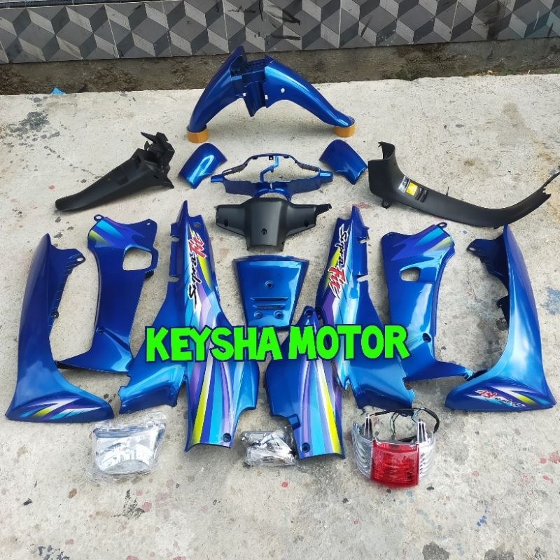 FULL BODY HONDA SUPRA FIT SUPRA X LAMA WARNA BIRU FULLSET