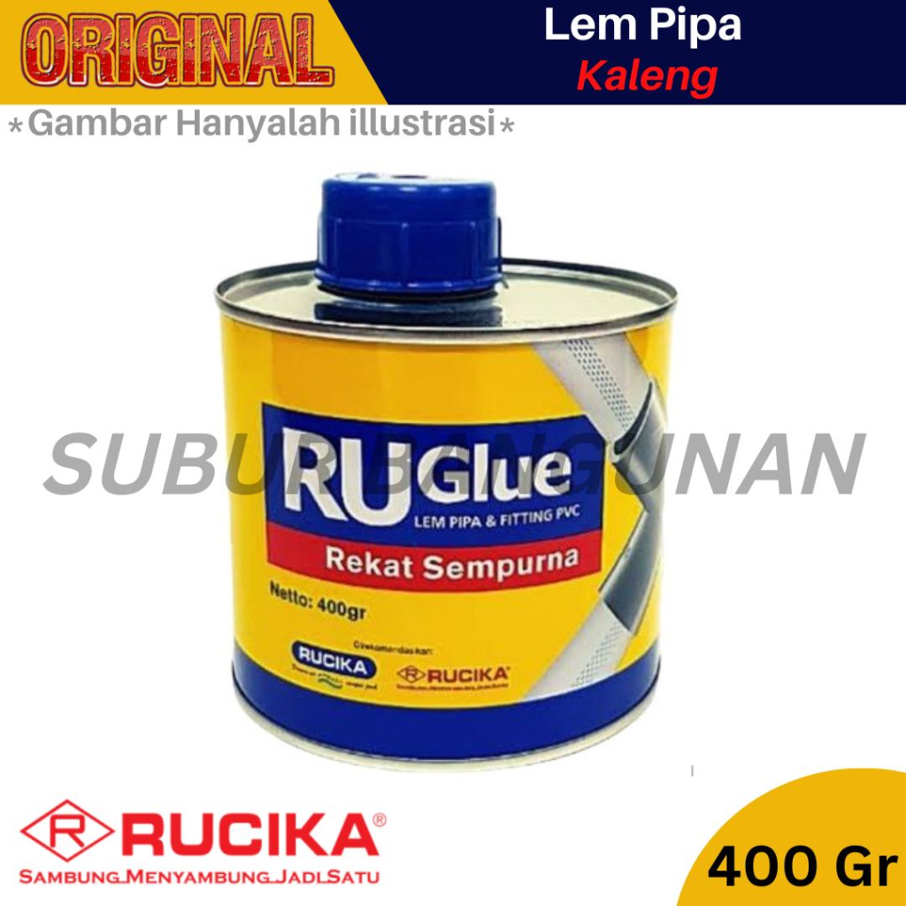 Lem Rucika Ruglue Pipa Pralon Pvc 400 Gr Lem Pipa Kaleng 400 Gram