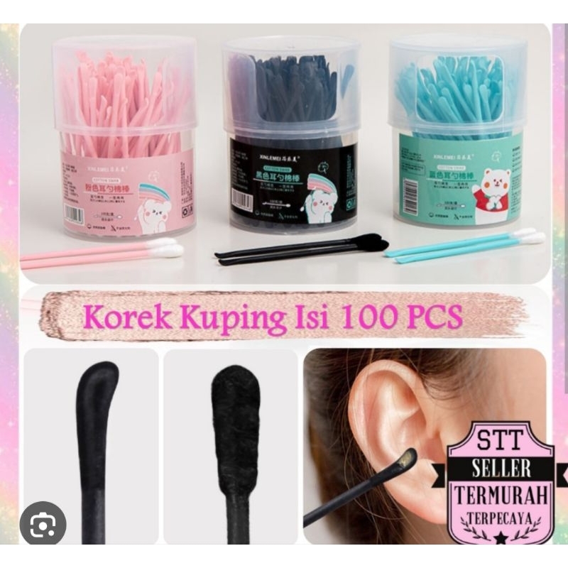 Cotton Buds Cotton Bud 2in1 Korek Kuping 2 Sisi Isi 100pcs Untuk Dewasa