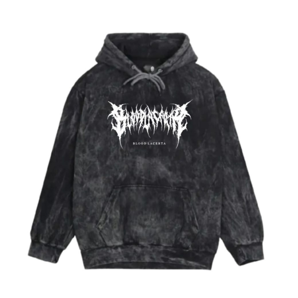 Hipokrit Oficial Shop | Jaket Pria Hoodie Pullover Black Washing Original Distro | Hooded Metal Bloo