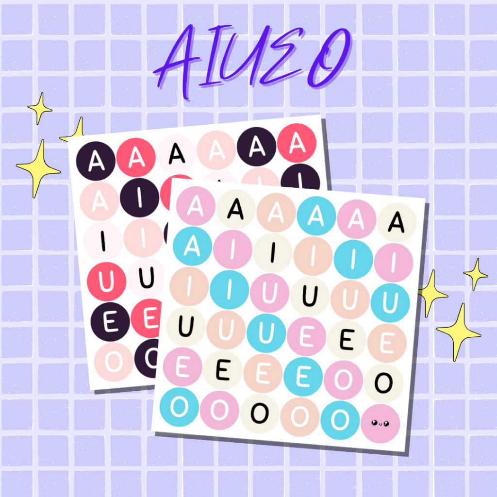 

STIKER STICKER ALPHABET AIUEO DECORATION DECO / DECO STICKER / STICKER AESTHETIC AIUEO