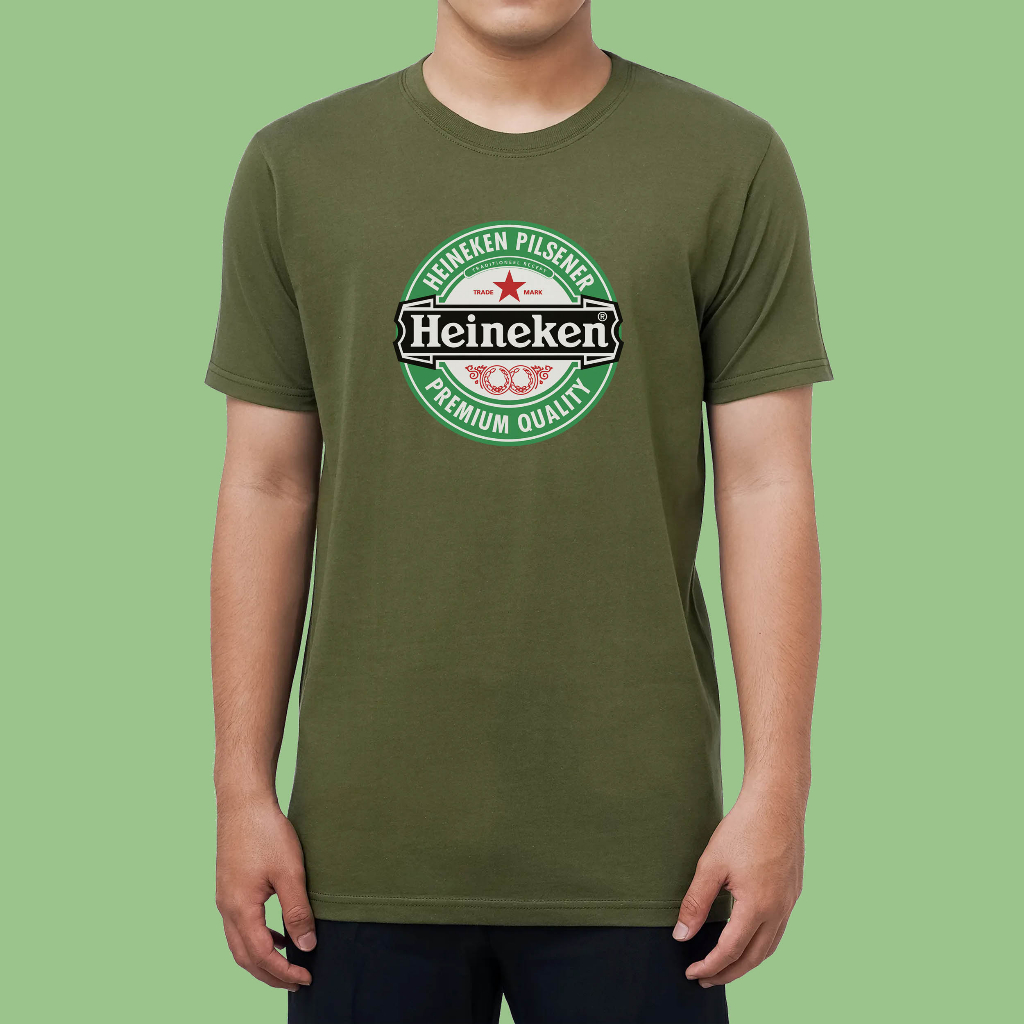 Kaos HEINEKEN pilsener beer Premium grade 100% cotton t-shirt