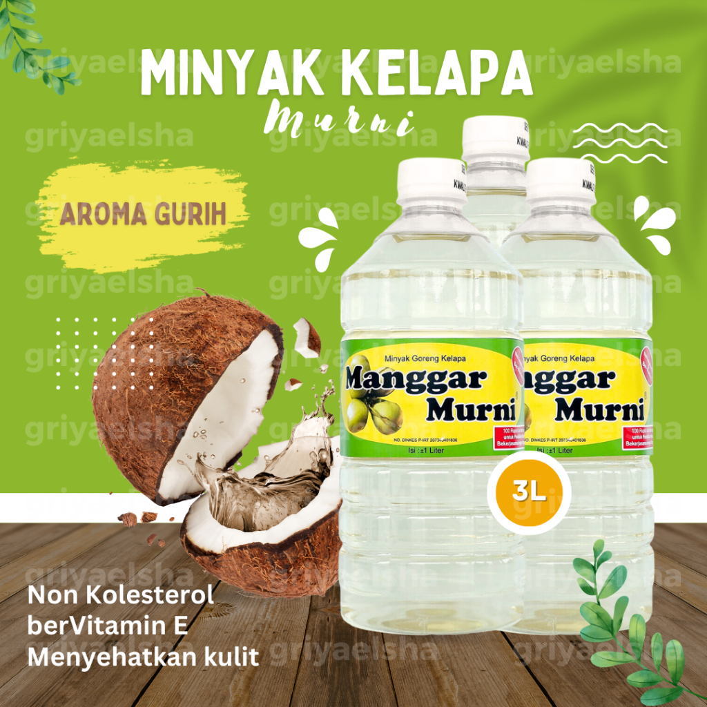 

Minyak Kelapa Murni 3 Liter Dalam Kemasan Per 1 Liter