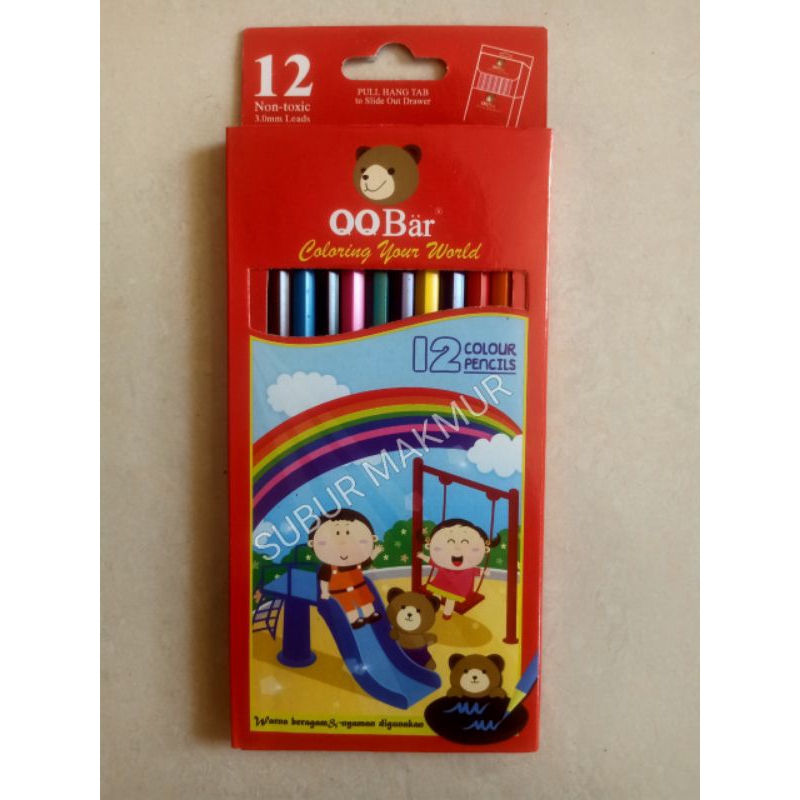 

(1Set) Pensil Warna 12 panjang merk QQ BAR - Pensil Gambar 12 panjang QQ BAR