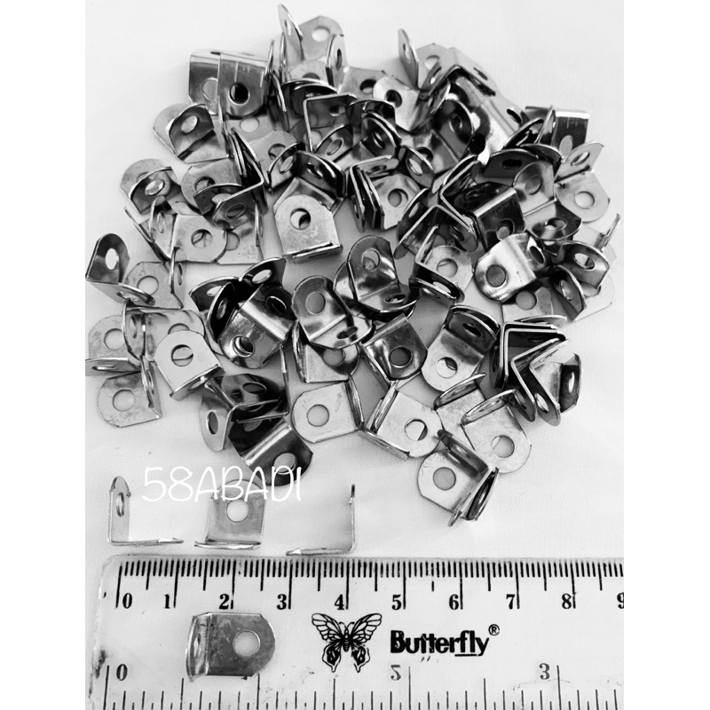 50/100 PCS 1,2cm PLAT SIKU BESI L BINGKAI FOTO KLEMAN PENYANGGA AMBALAN LEMARI RAK PENAHAN KECIL