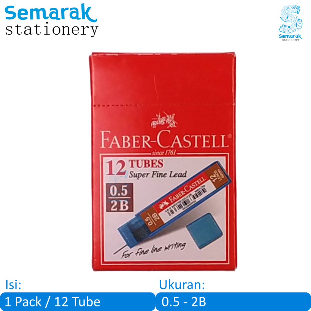 

Faber Castell Super Fine Lead Isi Pensil Mekanik 2B 0.5 - Hijau [1 Pack / 12 Tube]