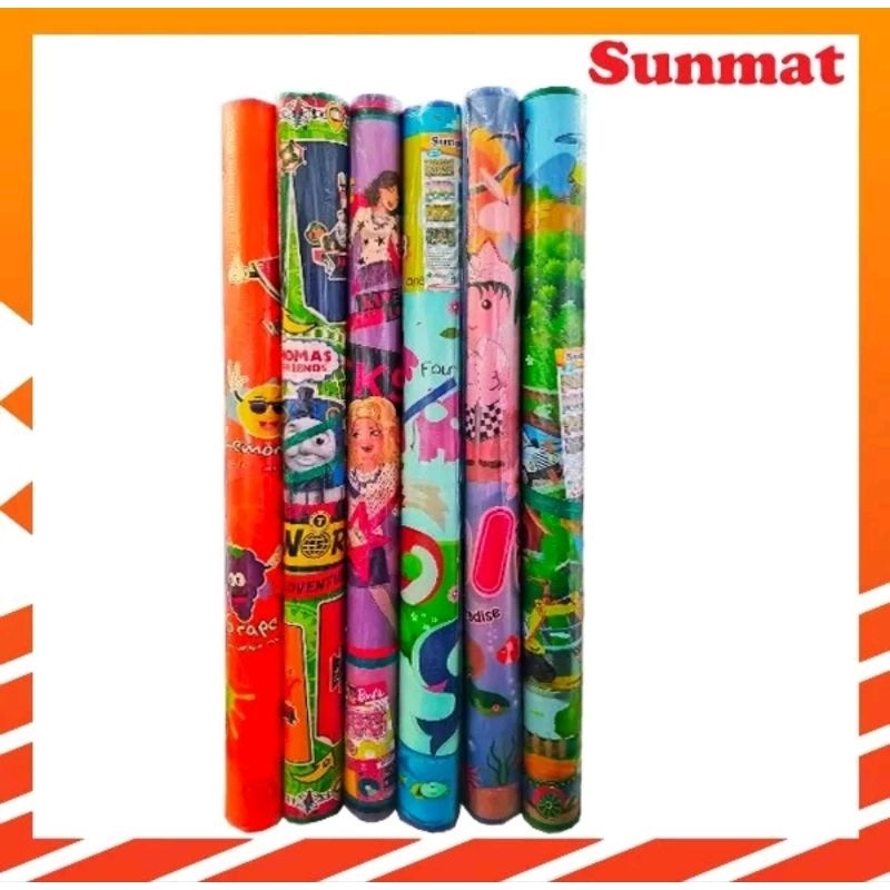Tikar karpet spons tebal karakter alas plastik anti air SUNMAT