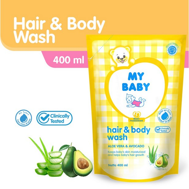 MY BABY Hair & Body Wash Refill 400ml - Sabun Bayi & Shampo Isi Ulang 2in1