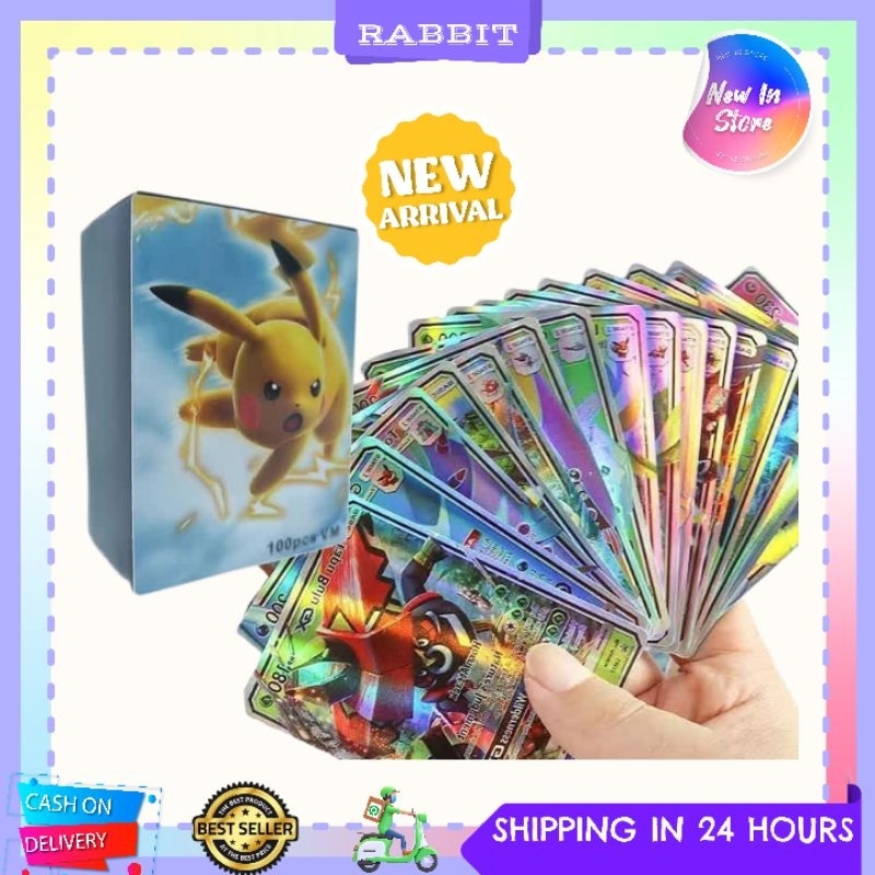 [COD]✅ READY-Kartu Pokemon VMAX isi 1 Box isi 100 Pcs Vmax Card Game