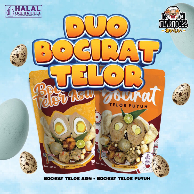 

BUNDLING DUO BOCIRAT TELUR (Bocirat Telur Asin dan Bocirat Telur Puyuh)