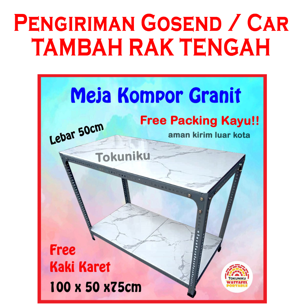 KHUSUS GOSEND - Meja Kompor 3 Susun Rak Besi 3 Susun