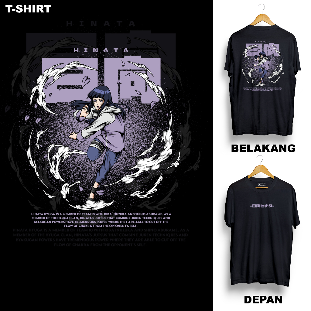 HINATA - KAOS DEWASA MOTIF ANIME NARUTO BORUTO KARAKTER HINATA KLAN HYUUGA